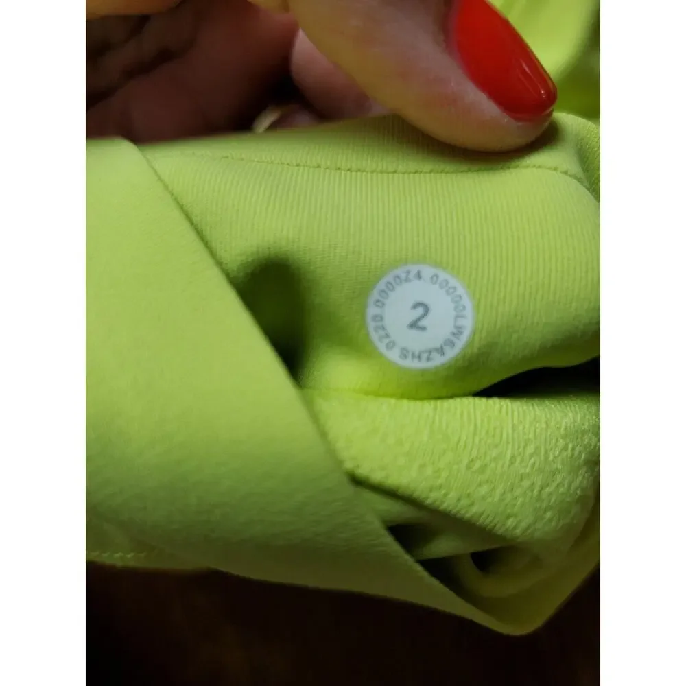 Lululemon‎ 2 Time To Sweat Leggings 23 Inch Lemon Yellow Luxtreme LW6AZHS